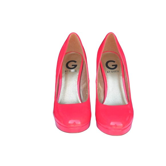 *SOLD Women's Vintage G by Guess Pink Patent Leather Platform Pump 5in Heel 8M - Picture 5 of 11